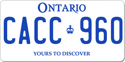 ON license plate CACC960