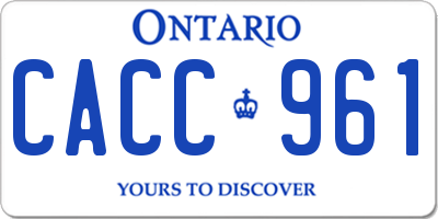 ON license plate CACC961