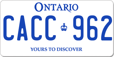 ON license plate CACC962