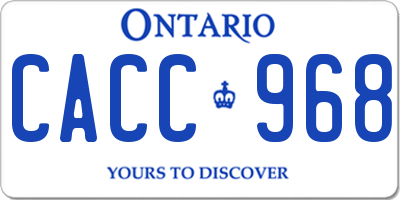 ON license plate CACC968