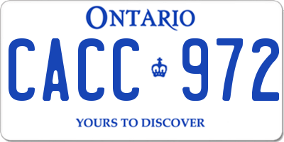 ON license plate CACC972