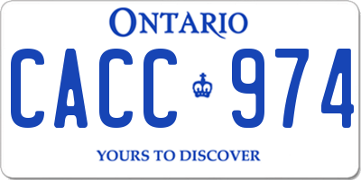 ON license plate CACC974