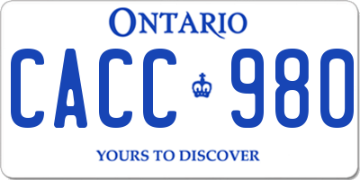 ON license plate CACC980