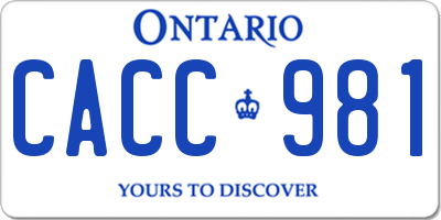 ON license plate CACC981