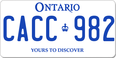 ON license plate CACC982