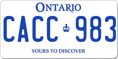 ON license plate CACC983