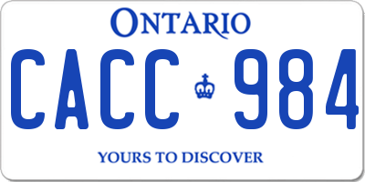 ON license plate CACC984