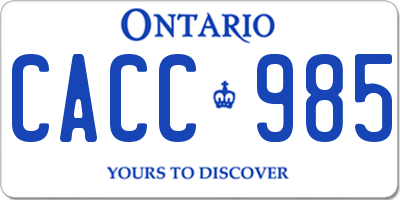 ON license plate CACC985