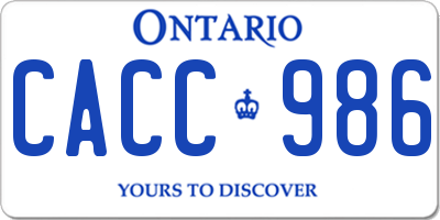 ON license plate CACC986