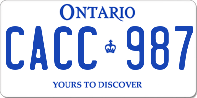 ON license plate CACC987