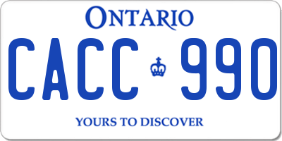 ON license plate CACC990