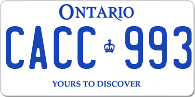 ON license plate CACC993