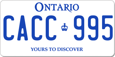 ON license plate CACC995