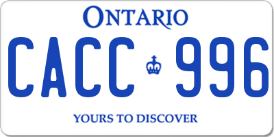 ON license plate CACC996