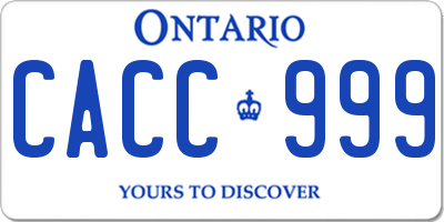 ON license plate CACC999