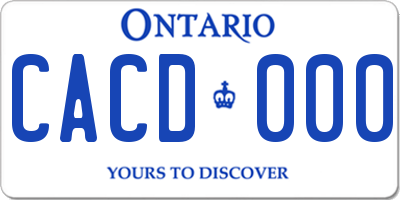 ON license plate CACD000