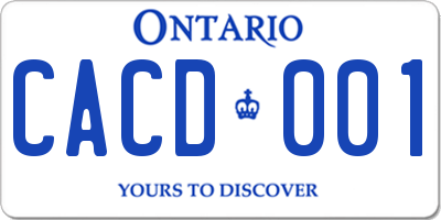 ON license plate CACD001