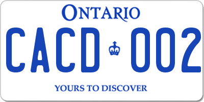 ON license plate CACD002