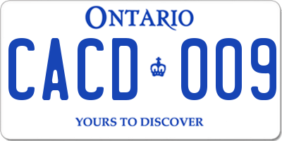 ON license plate CACD009