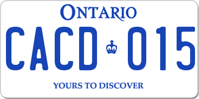 ON license plate CACD015