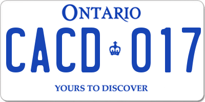 ON license plate CACD017