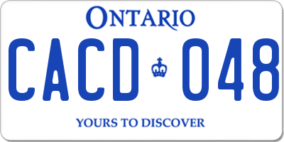 ON license plate CACD048