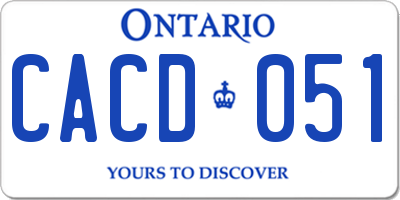 ON license plate CACD051