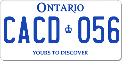 ON license plate CACD056