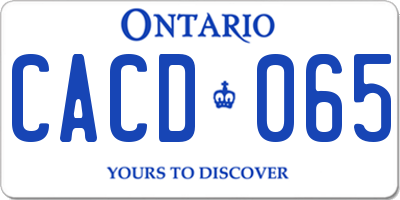 ON license plate CACD065