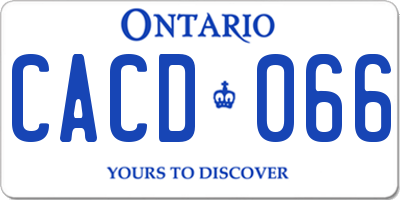 ON license plate CACD066