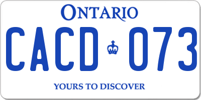 ON license plate CACD073