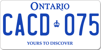 ON license plate CACD075