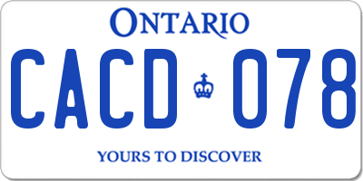 ON license plate CACD078