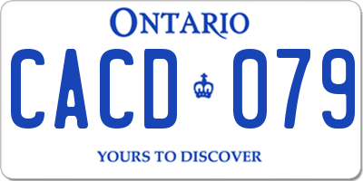 ON license plate CACD079