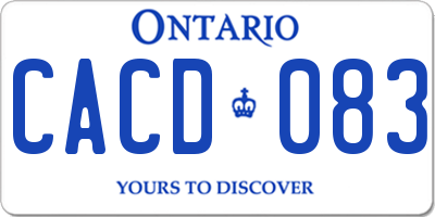 ON license plate CACD083