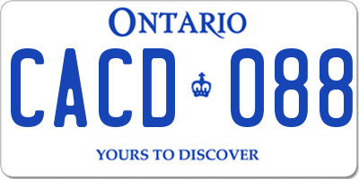 ON license plate CACD088