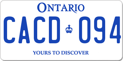 ON license plate CACD094