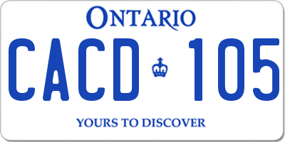 ON license plate CACD105