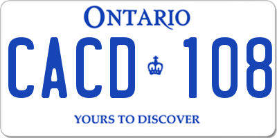 ON license plate CACD108