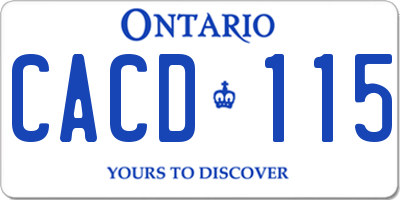 ON license plate CACD115