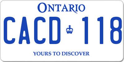 ON license plate CACD118