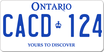 ON license plate CACD124