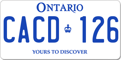 ON license plate CACD126