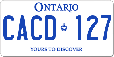 ON license plate CACD127