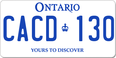 ON license plate CACD130