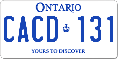 ON license plate CACD131