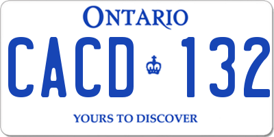 ON license plate CACD132