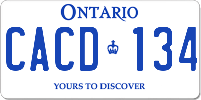 ON license plate CACD134