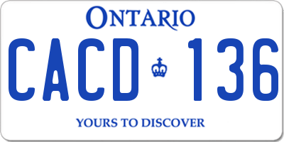 ON license plate CACD136