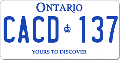 ON license plate CACD137